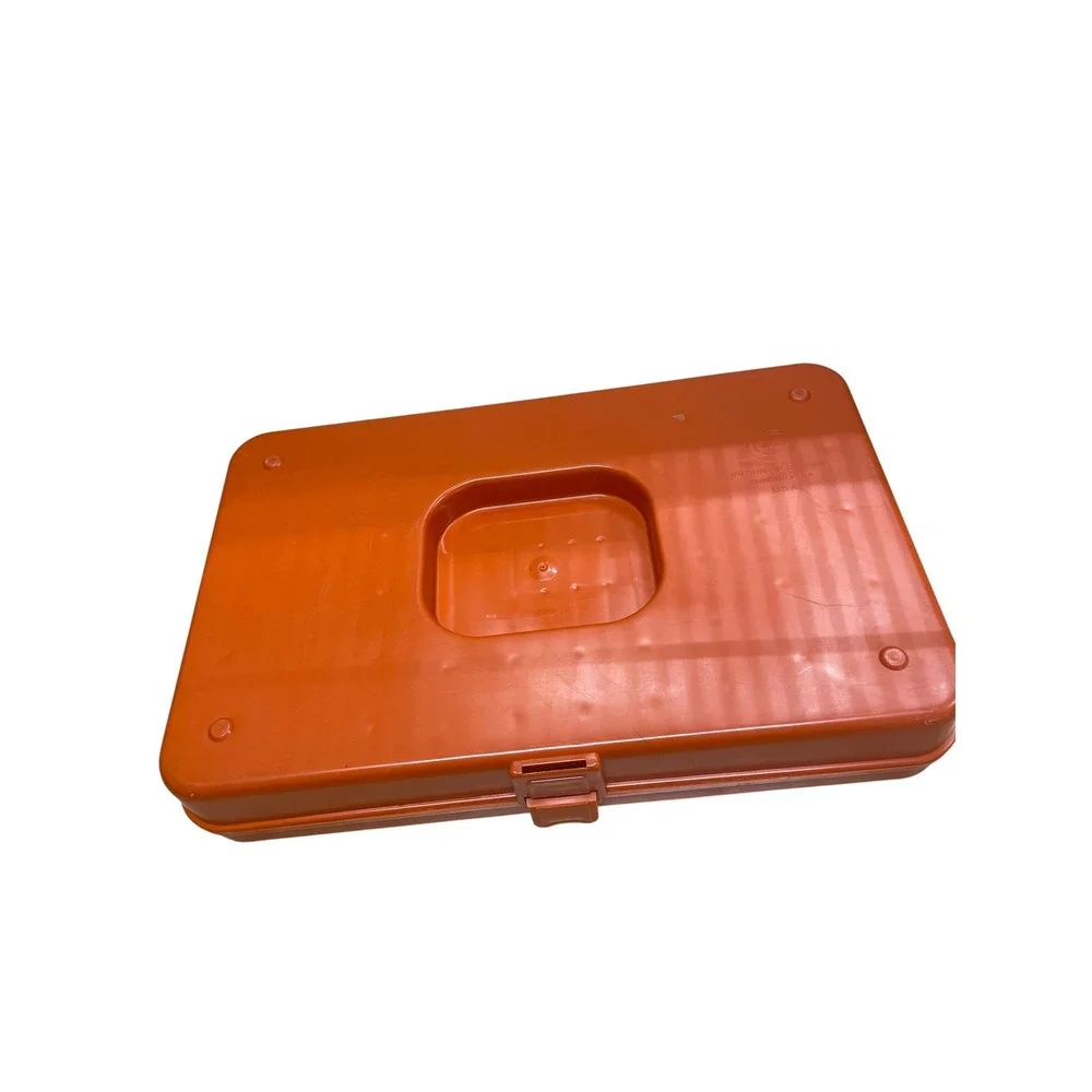 Wil-Hold Sewing Caddy Bobbin Spool Organizer Vintage Orange Plastic USA Made